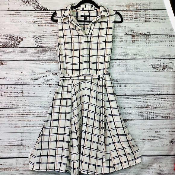 BANANA REPUBLIC SIZE 8 PLAID DRESS SUMMER BEACH VACATION GUC - Picture 2 of 16